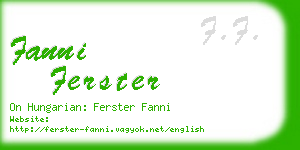 fanni ferster business card